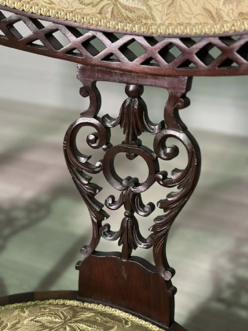 A PAIR OF MAHOGANY ARMCHAIRS BY J H PEVELER C1900 - ADDITIONAL PHOTO 4