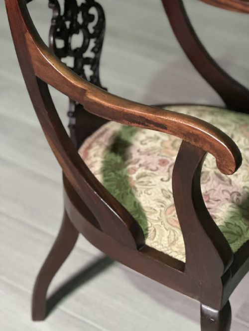 A PAIR OF MAHOGANY ARMCHAIRS BY J H PEVELER C1900 - ADDITIONAL PHOTO 7