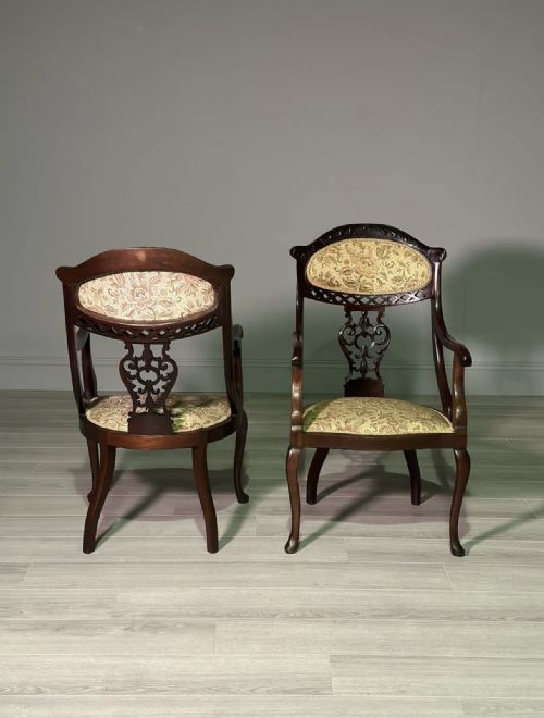 A PAIR OF MAHOGANY ARMCHAIRS BY J H PEVELER C1900 - ADDITIONAL PHOTO 8