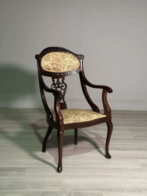 A PAIR OF MAHOGANY ARMCHAIRS BY J H PEVELER C1900 - ADDITIONAL PHOTO 11