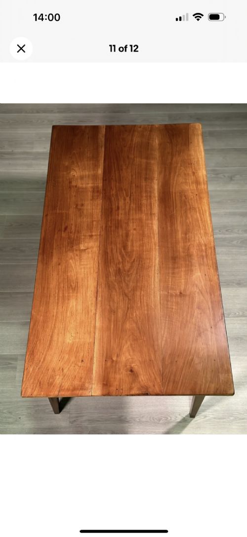 ANTIQUE CHERRY WOOD FRENCH DINING TABLE - ADDITIONAL PHOTO 10