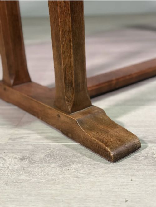 ARTS AND CRAFTS OAK REFECTORY TABLE BY ARTHUR REYNOLDS OF LUDLOW - ADDITIONAL PHOTO 4