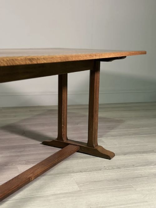 ARTS AND CRAFTS OAK REFECTORY TABLE BY ARTHUR REYNOLDS OF LUDLOW - ADDITIONAL PHOTO 6