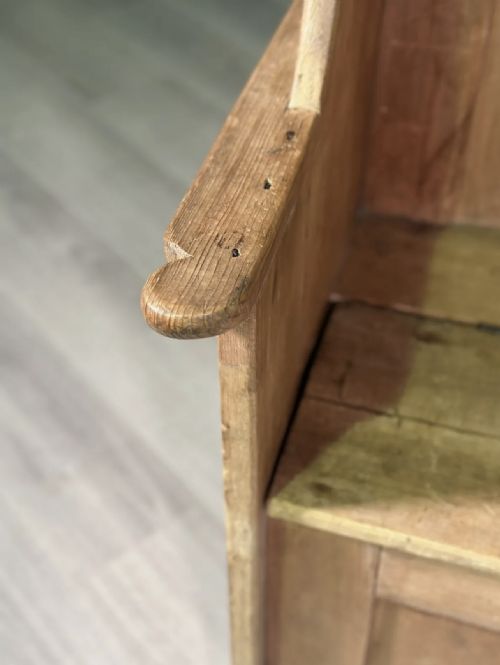 ANTIQUE HIGH BACK PINE SETTLE - ADDITIONAL PHOTO 8