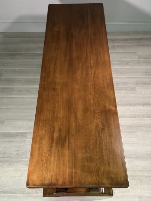 ANTIQUE HEALS TILDEN 9FT OAK DINING TABLE - ADDITIONAL PHOTO 8