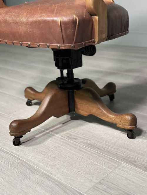 ART DECO LEATHER DESK CHAIR - ADDITIONAL PHOTO 6