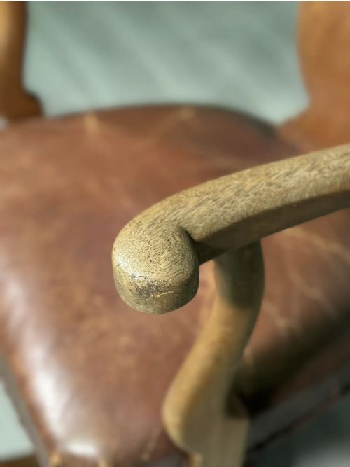 ART DECO LEATHER DESK CHAIR - ADDITIONAL PHOTO 7