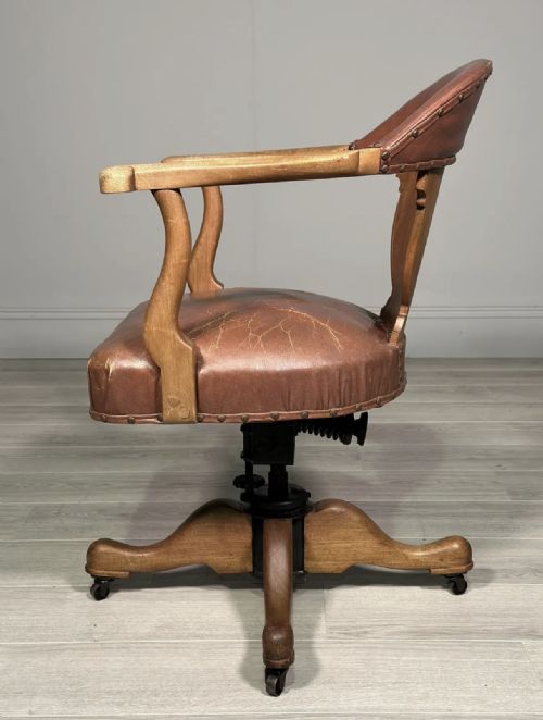 ART DECO LEATHER DESK CHAIR - ADDITIONAL PHOTO 8