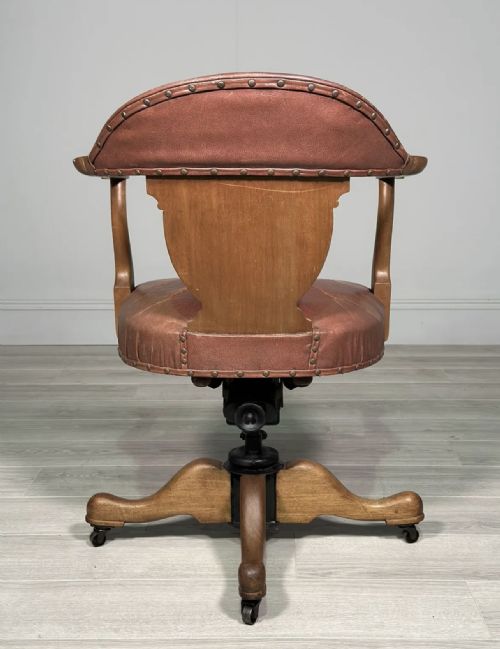 ART DECO LEATHER DESK CHAIR - ADDITIONAL PHOTO 9
