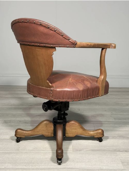 ART DECO LEATHER DESK CHAIR - ADDITIONAL PHOTO 10