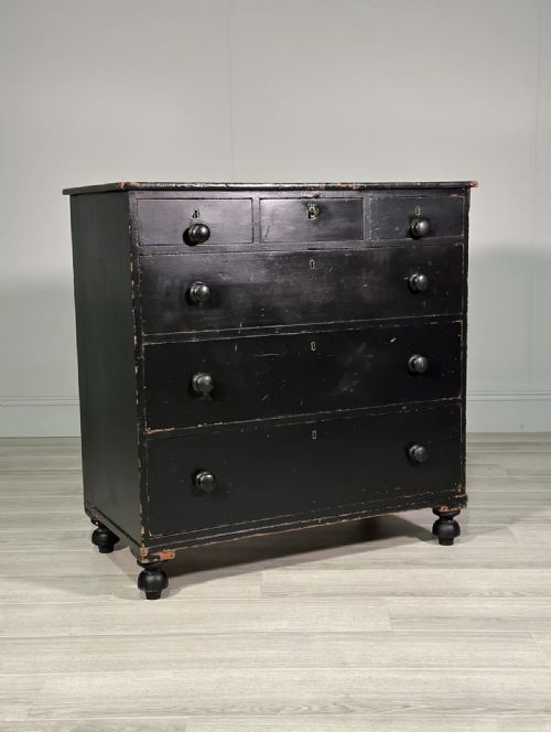 regency ebonised chest of drawers - CATEGORY: ANTIQUE CHEST OF DRAWERS - DATED 1800