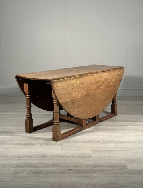 LARGE ARTS AND CRAFTS COTSWOLD SCHOOL DOUBLE GATE LEG OAK TABLE - ADDITIONAL PHOTO 1