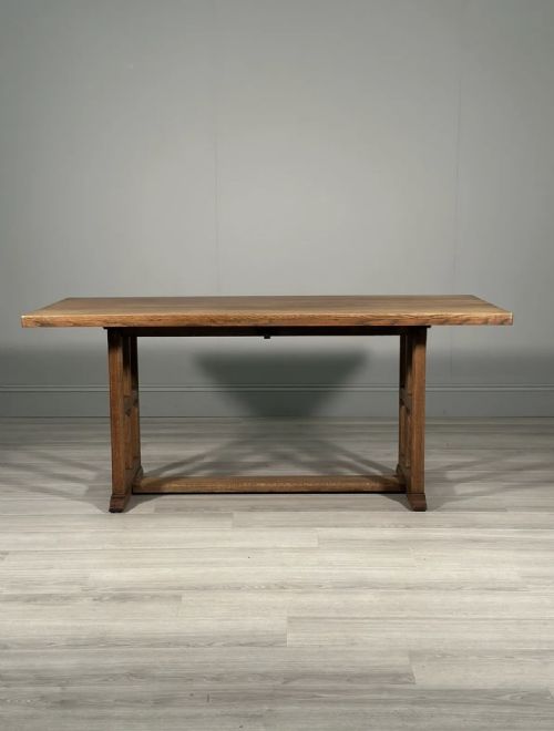 ARTS AND CRAFTS COTSWOLD SCHOOL OAK REFECTORY TABLE - ADDITIONAL PHOTO 1