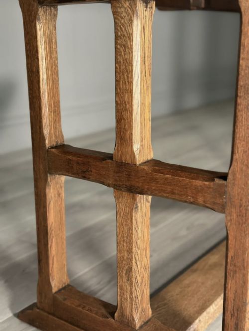 ARTS AND CRAFTS COTSWOLD SCHOOL OAK REFECTORY TABLE - ADDITIONAL PHOTO 4