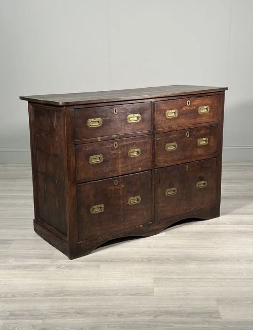 19th century oak bank of drawers - CATEGORY: ANTIQUE CHEST OF DRAWERS - DATED 19TH CENTURY