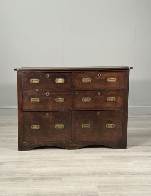 19TH CENTURY OAK BANK OF DRAWERS - ADDITIONAL PHOTO 1