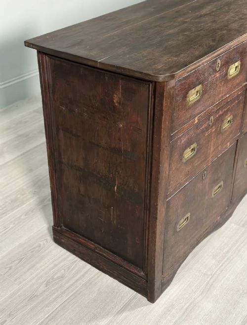 19TH CENTURY OAK BANK OF DRAWERS - ADDITIONAL PHOTO 5
