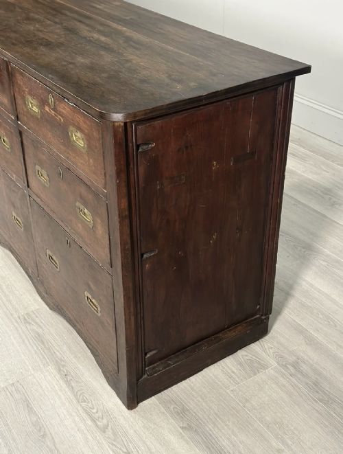 19TH CENTURY OAK BANK OF DRAWERS - ADDITIONAL PHOTO 6