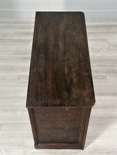 19TH CENTURY OAK BANK OF DRAWERS - ADDITIONAL PHOTO 10
