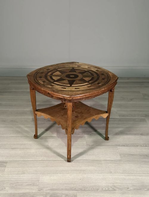 a naive folk art antique table - CATEGORY: ANTIQUE TABLES - DATED 1930