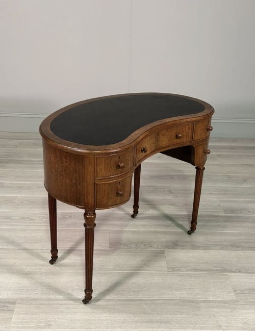EDWARDIAN MAHOGANY KIDNEY SHAPED DESK - ADDITIONAL PHOTO 1