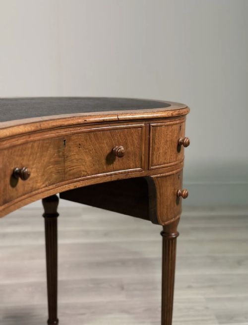 EDWARDIAN MAHOGANY KIDNEY SHAPED DESK - ADDITIONAL PHOTO 2