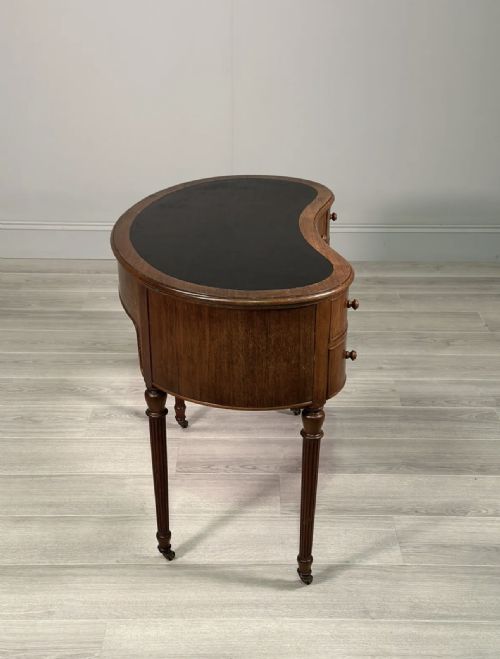EDWARDIAN MAHOGANY KIDNEY SHAPED DESK - ADDITIONAL PHOTO 5