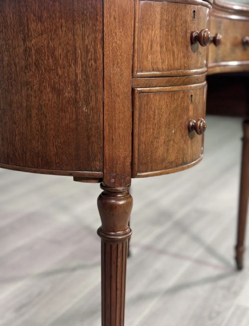 EDWARDIAN MAHOGANY KIDNEY SHAPED DESK - ADDITIONAL PHOTO 7