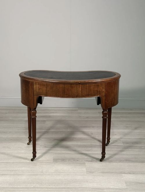 EDWARDIAN MAHOGANY KIDNEY SHAPED DESK - ADDITIONAL PHOTO 10