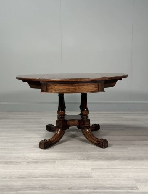 19TH CENTURY ROSEWOOD DROP LEAF CENTRE TABLE - ADDITIONAL PHOTO 2