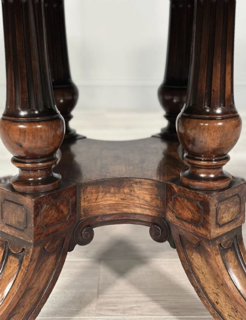 19TH CENTURY ROSEWOOD DROP LEAF CENTRE TABLE - ADDITIONAL PHOTO 3