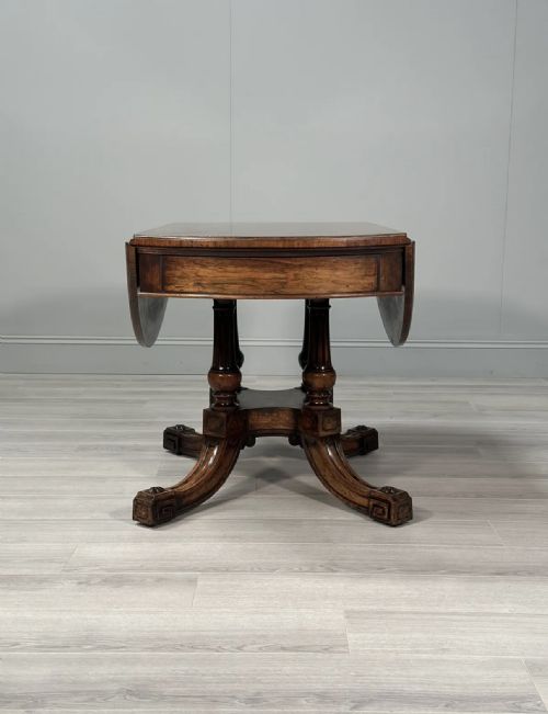19TH CENTURY ROSEWOOD DROP LEAF CENTRE TABLE - ADDITIONAL PHOTO 5