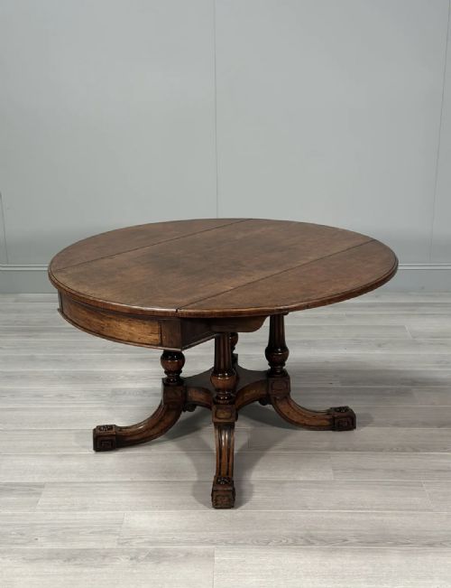 19TH CENTURY ROSEWOOD DROP LEAF CENTRE TABLE - ADDITIONAL PHOTO 6