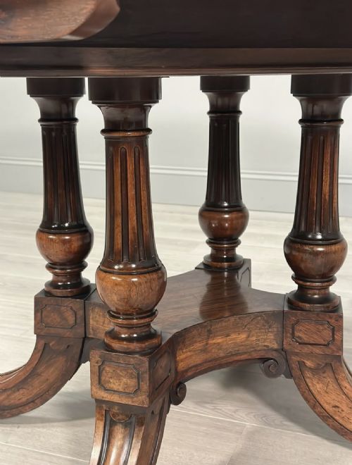 19TH CENTURY ROSEWOOD DROP LEAF CENTRE TABLE - ADDITIONAL PHOTO 7