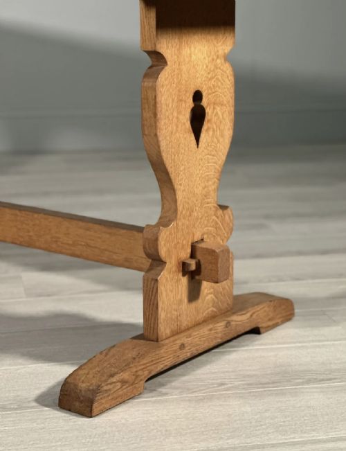 ARTS AND CRAFTS LIGHT OAK REFECTORY TABLE - ADDITIONAL PHOTO 1