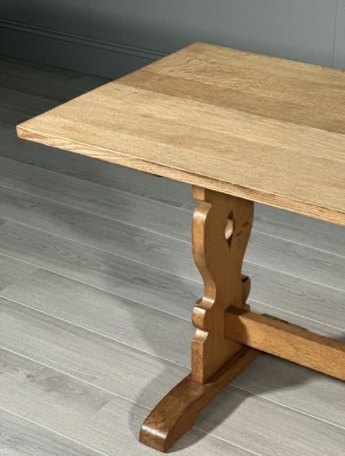 ARTS AND CRAFTS LIGHT OAK REFECTORY TABLE - ADDITIONAL PHOTO 6