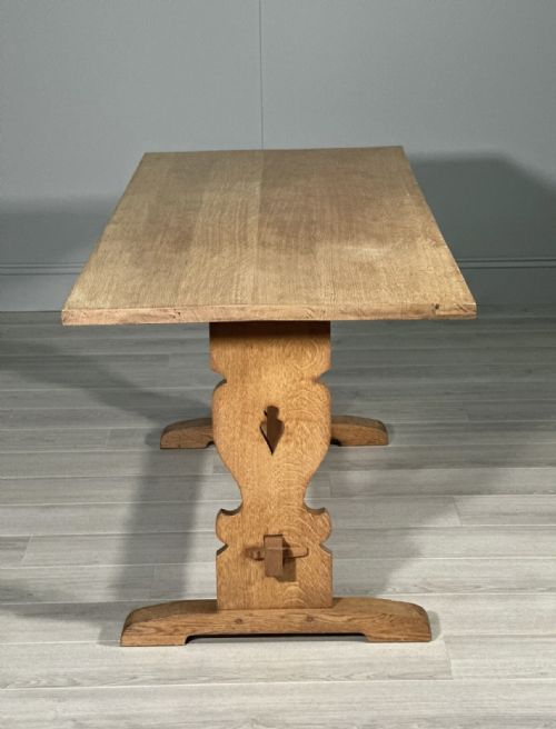 ARTS AND CRAFTS LIGHT OAK REFECTORY TABLE - ADDITIONAL PHOTO 8