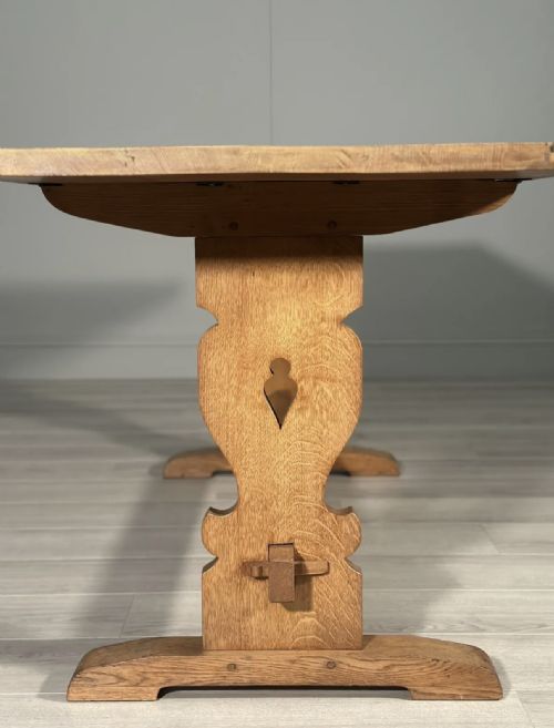 ARTS AND CRAFTS LIGHT OAK REFECTORY TABLE - ADDITIONAL PHOTO 9