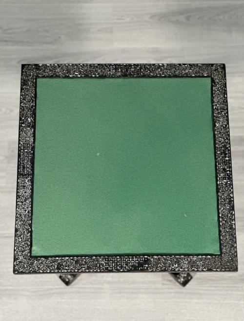 ANTIQUE EBONISED PAPIER MACHE MOTHER OF PEARL GAMES TABLE - ADDITIONAL PHOTO 1