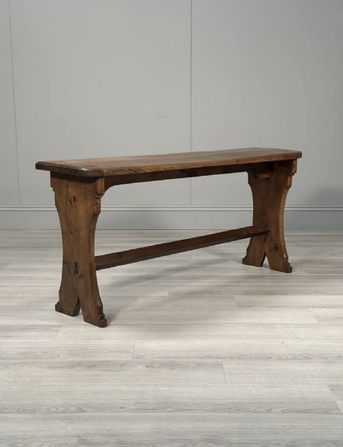 arts and crafts pine bench c1900 - CATEGORY: ANTIQUE FURNITURE - DATED 1900