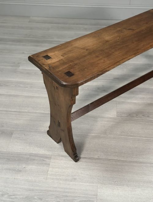 ARTS AND CRAFTS PINE BENCH C1900 - ADDITIONAL PHOTO 1