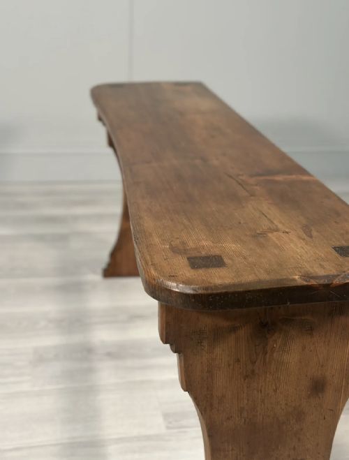 ARTS AND CRAFTS PINE BENCH C1900 - ADDITIONAL PHOTO 7