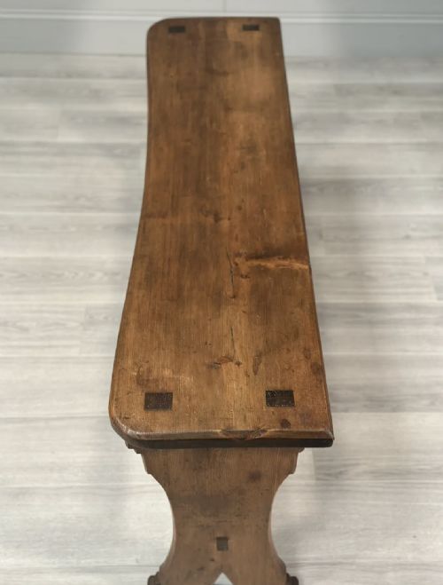 ARTS AND CRAFTS PINE BENCH C1900 - ADDITIONAL PHOTO 9