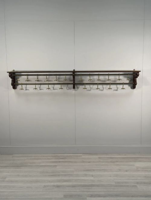 LARGE 19TH CENTURY WALL MOUNTED COAT RACK - ADDITIONAL PHOTO 1