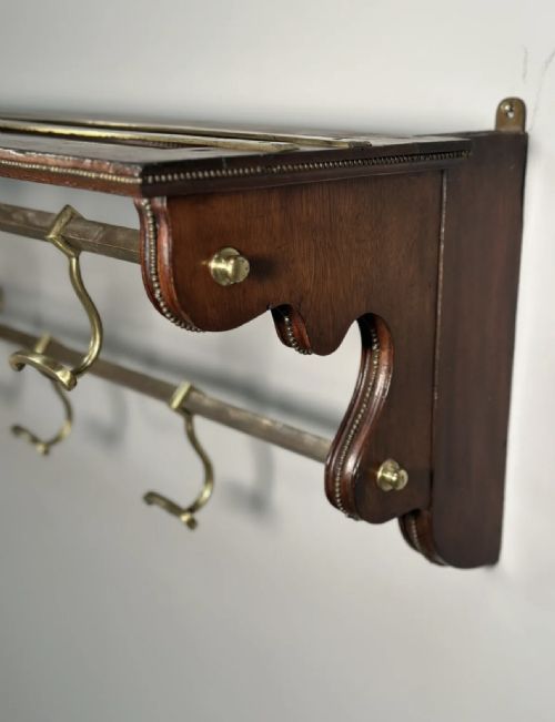 LARGE 19TH CENTURY WALL MOUNTED COAT RACK - ADDITIONAL PHOTO 2