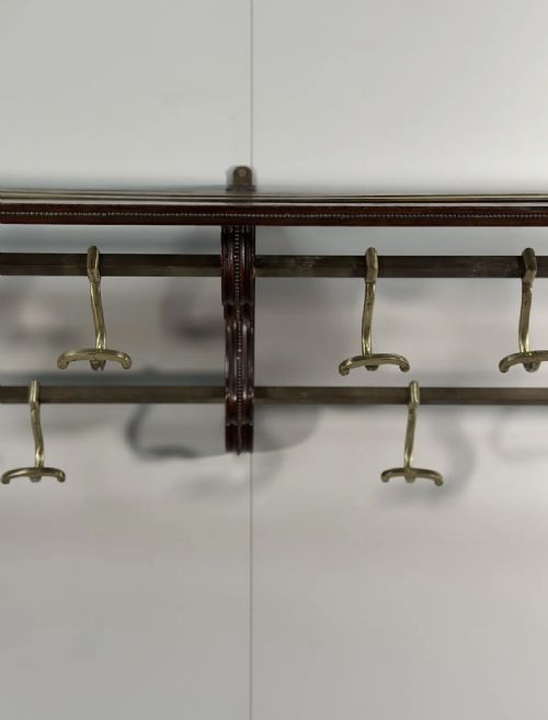 LARGE 19TH CENTURY WALL MOUNTED COAT RACK - ADDITIONAL PHOTO 3