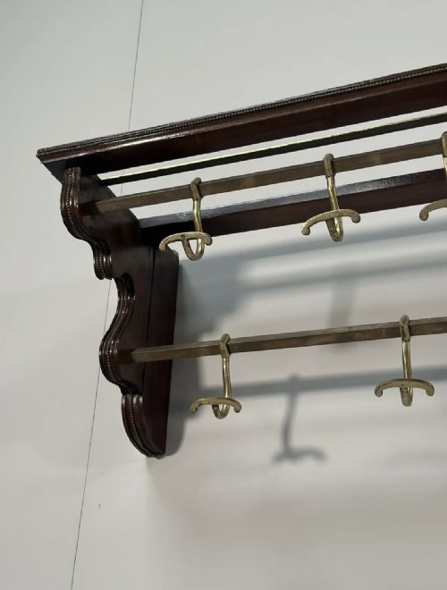 LARGE 19TH CENTURY WALL MOUNTED COAT RACK - ADDITIONAL PHOTO 8