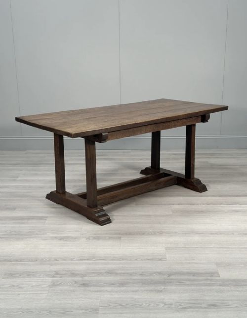 arts crafts oak refectory table c1900 - CATEGORY: ANTIQUE TABLES - DATED 1900