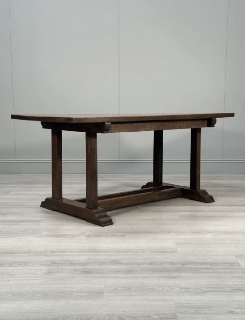 ARTS CRAFTS OAK REFECTORY TABLE C1900 - ADDITIONAL PHOTO 1