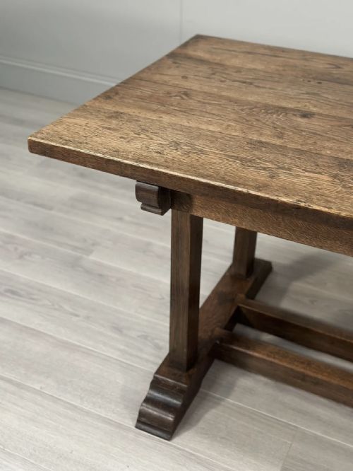 ARTS CRAFTS OAK REFECTORY TABLE C1900 - ADDITIONAL PHOTO 2